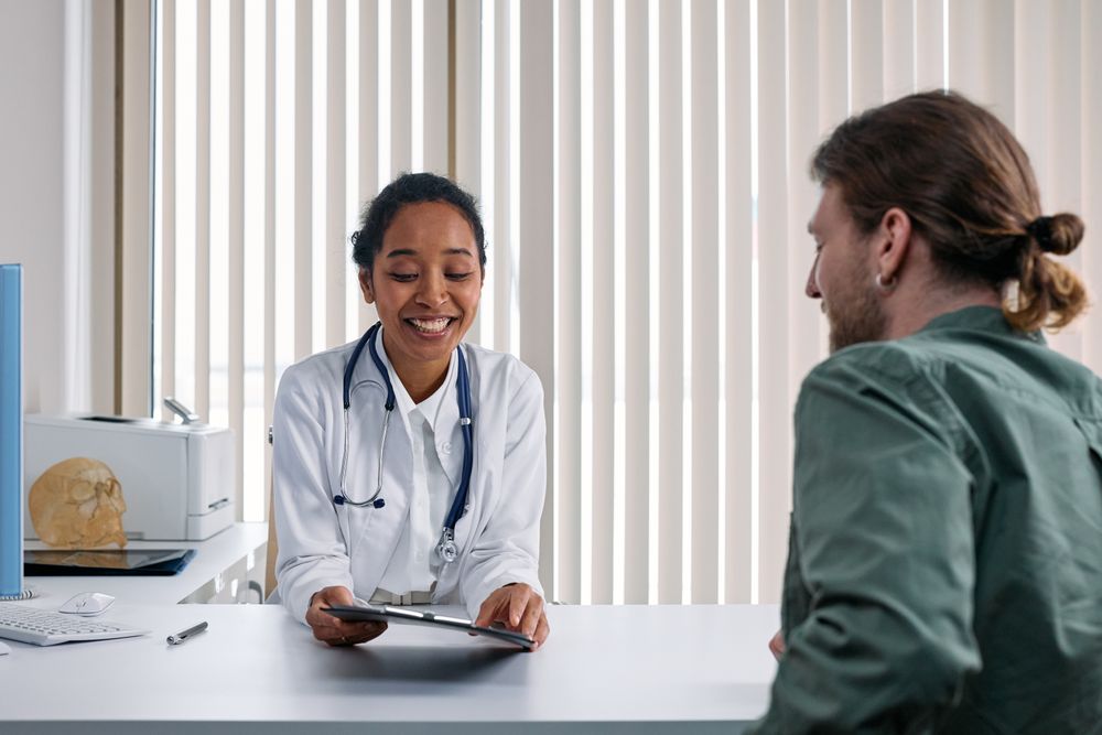 Doctor discussing diagnostic results with a patient