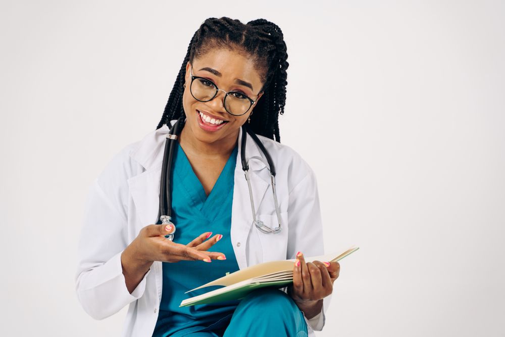 Physician reviewing health parameters with a patient